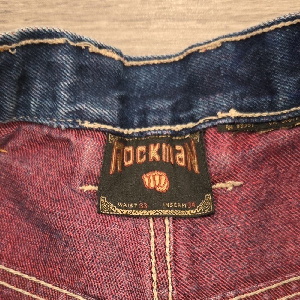 Rockamn Blue Jeans with Red Accents - Picture 2 of 4